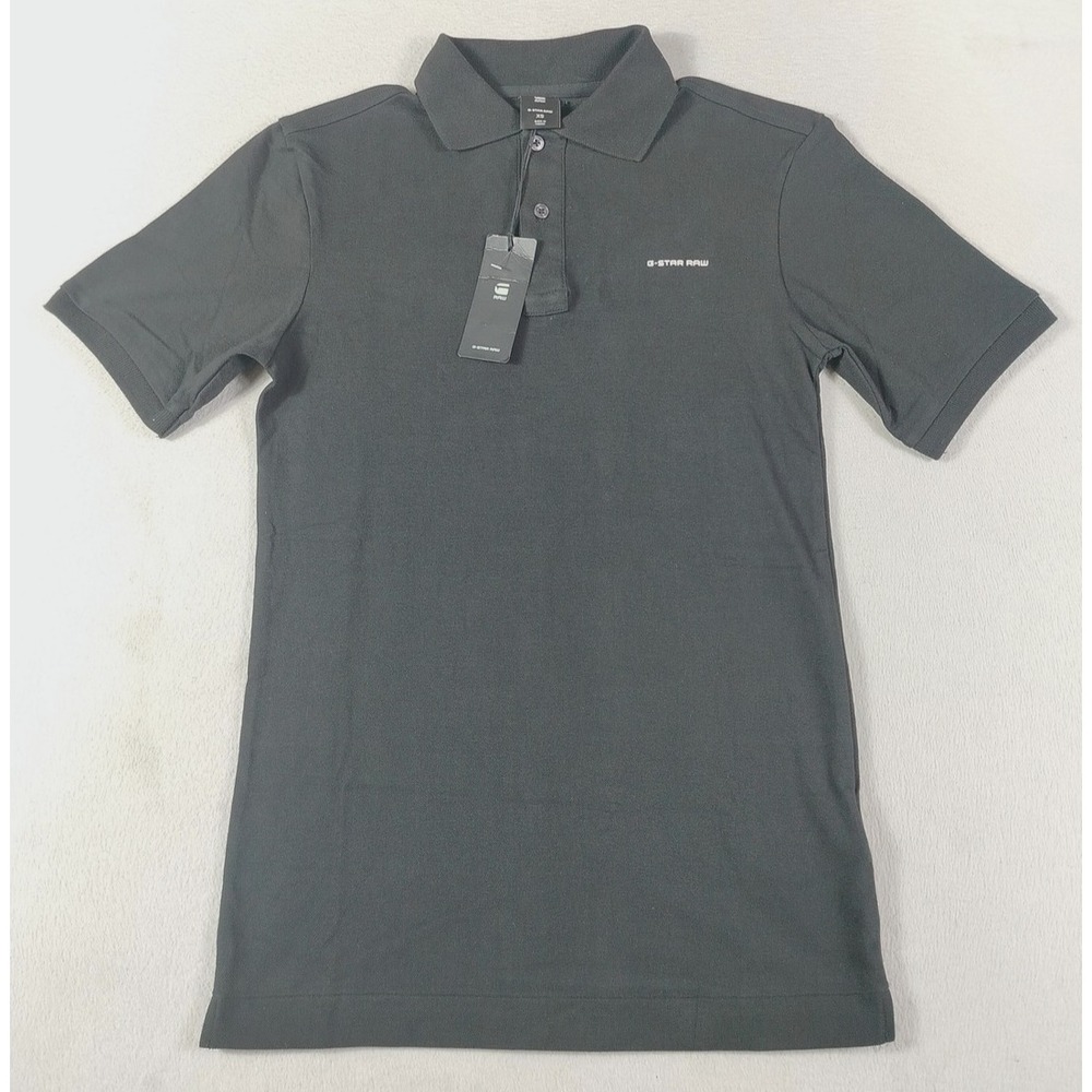 G-Star RAW Polo Shirt Mens XS Black OLUV Slim Stretch Cotton Logo Casual
